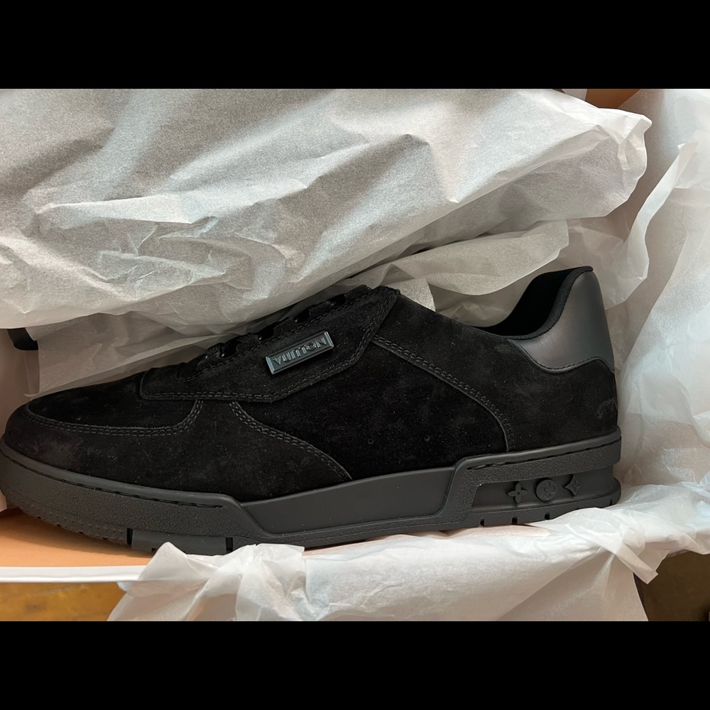 Louis Vuitton new employee  uniform Trainers black suede LV size 10.5 US 11.5